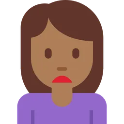 Woman Frowning: Medium-Dark Skin Tone — Twitter