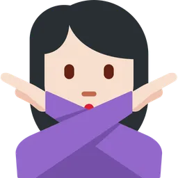 Woman Gesturing No: Light Skin Tone — Twitter