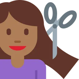 Woman Getting Haircut: Medium-Dark Skin Tone — Twitter