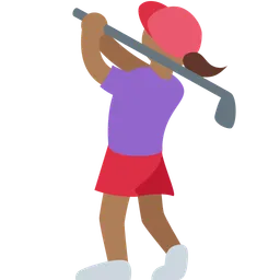 Woman Golfing: Medium-Dark Skin Tone — Twitter
