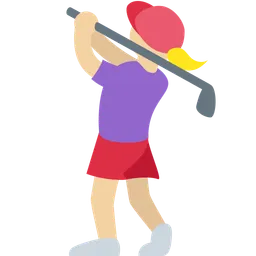 Woman Golfing: Medium-Light Skin Tone — Twitter