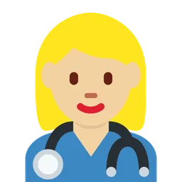 Woman Health Worker: Medium-Light Skin Tone — Twitter