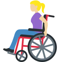 Woman in Manual Wheelchair: Medium-Light Skin Tone — Twitter