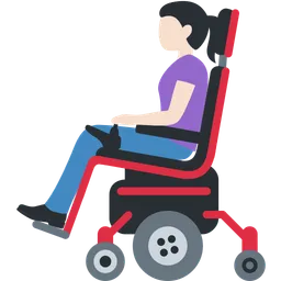Woman in Motorized Wheelchair: Light Skin Tone — Twitter