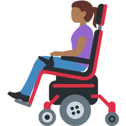 Woman in Motorized Wheelchair: Medium-Dark Skin Tone — Twitter