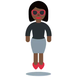 Woman in Suit Levitating: Dark Skin Tone Twitter