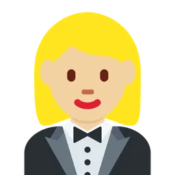 Woman in Tuxedo: Medium-Light Skin Tone — Twitter