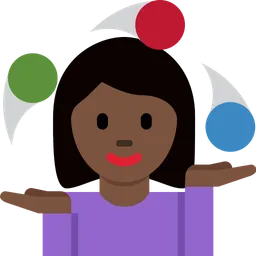 Woman Juggling: Dark Skin Tone — Twitter