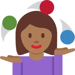 Woman Juggling: Medium-Dark Skin Tone — Twitter