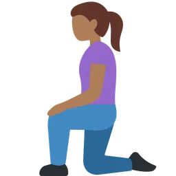Woman Kneeling: Medium-Dark Skin Tone — Twitter