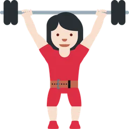 Woman Lifting Weights: Light Skin Tone — Twitter