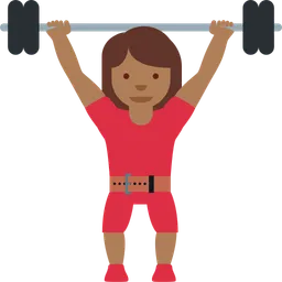 Woman Lifting Weights: Medium-Dark Skin Tone — Twitter