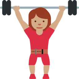 Woman Lifting Weights: Medium Skin Tone — Twitter