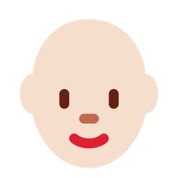 Woman: Light Skin Tone, Bald — Twitter