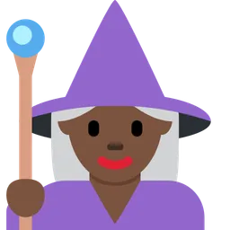 Woman Mage: Dark Skin Tone — Twitter