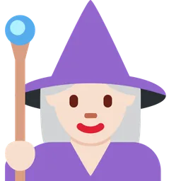 Woman Mage: Light Skin Tone — Twitter