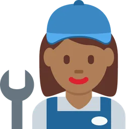 Woman Mechanic: Medium-Dark Skin Tone — Twitter