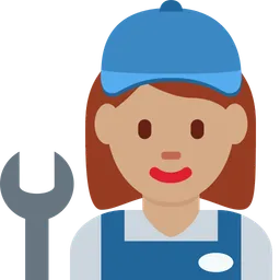 Woman Mechanic: Medium Skin Tone — Twitter