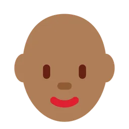Woman: Medium-Dark Skin Tone, Bald — Twitter