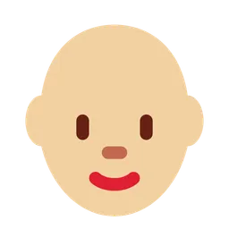 Woman: Medium-Light Skin Tone, Bald — Twitter