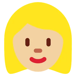 Woman: Medium-Light Skin Tone, Blond Hair — Twitter