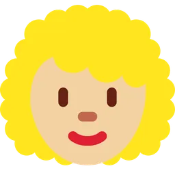 Woman: Medium-Light Skin Tone, Curly Hair — Twitter