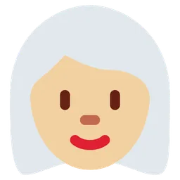Woman: Medium-Light Skin Tone, White Hair — Twitter