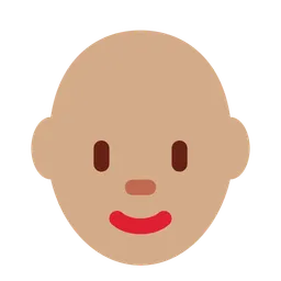 Woman: Medium Skin Tone, Bald — Twitter