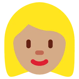 Woman: Medium Skin Tone, Blond Hair — Twitter