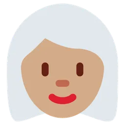 Woman: Medium Skin Tone, White Hair — Twitter
