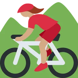 Woman Mountain Biking: Medium Skin Tone — Twitter