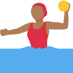 Woman Playing Water Polo: Medium-Dark Skin Tone — Twitter