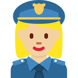 Woman Police Officer: Medium-Light Skin Tone — Twitter