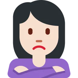 Woman Pouting: Light Skin Tone — Twitter