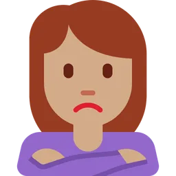 Woman Pouting: Medium Skin Tone — Twitter