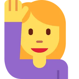 손을 들어 올리는 여성 — Twitter