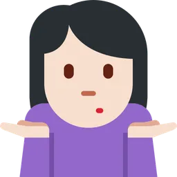 Woman Shrugging: Light Skin Tone — Twitter