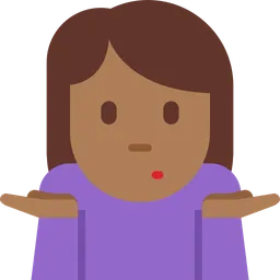 Woman Shrugging: Medium-Dark Skin Tone — Twitter
