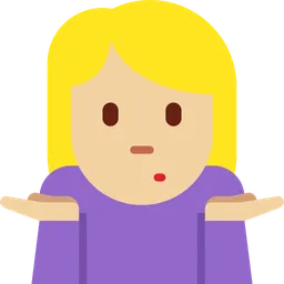 Woman Shrugging: Medium-Light Skin Tone — Twitter
