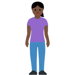 Woman Standing: Dark Skin Tone — Twitter