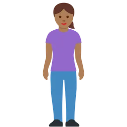Woman Standing: Medium-Dark Skin Tone — Twitter