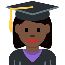 Woman Student: Dark Skin Tone — Twitter