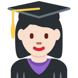 Woman Student: Light Skin Tone — Twitter