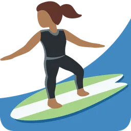 Woman Surfing: Medium-Dark Skin Tone — Twitter