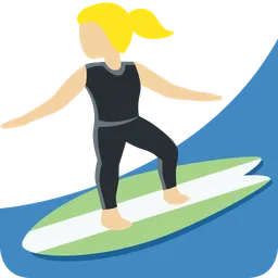 Woman Surfing: Medium-Light Skin Tone — Twitter