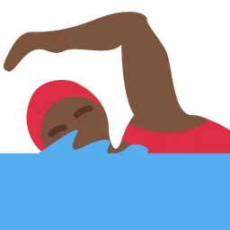 Woman Swimming: Dark Skin Tone — Twitter