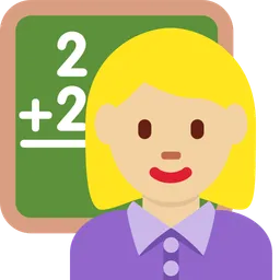 Woman Teacher: Medium-Light Skin Tone — Twitter