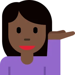 Woman Tipping Hand: Dark Skin Tone — Twitter