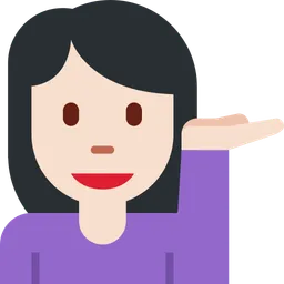 손을 내미는 여성: 밝은 피부 톤 — Twitter