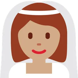 Woman with Veil: Medium Skin Tone — Twitter